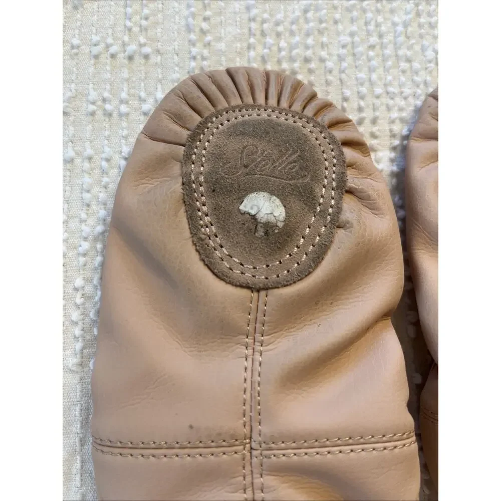 Stelle Girl's Sz 2 Ballet Shoes Slippers Spilt Sole Dance Pink Leather Youth